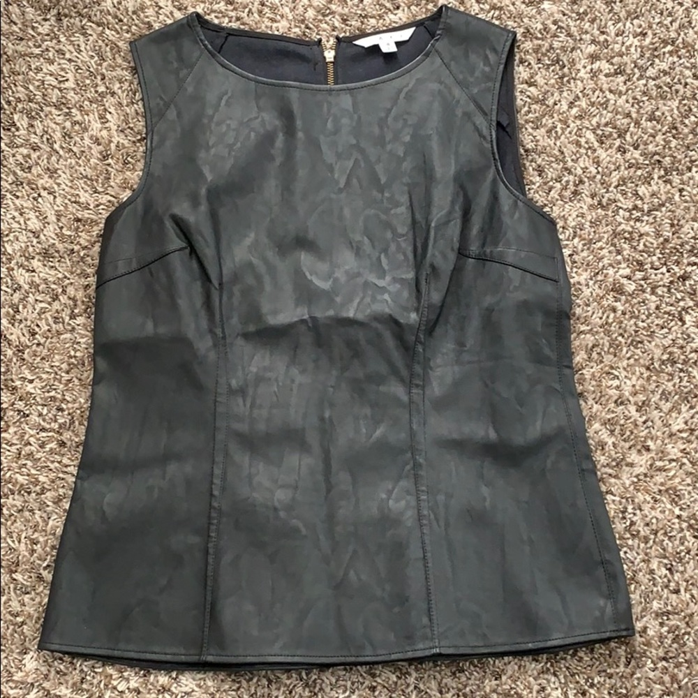 Faux Leather Top